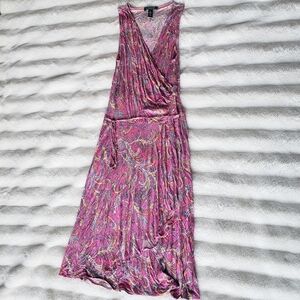 Lauren Ralph Lauren Pink Paisley Faux Wrap Dress